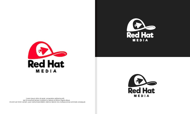 Logo Illustration Graphique Vectoriel Des Médias De Chapeau Rouge