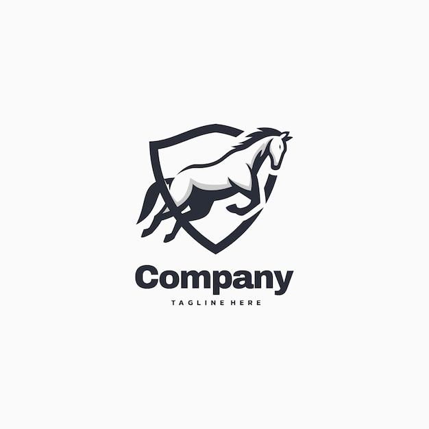 Logo Illustration Horse Company Simple Mascot Sty