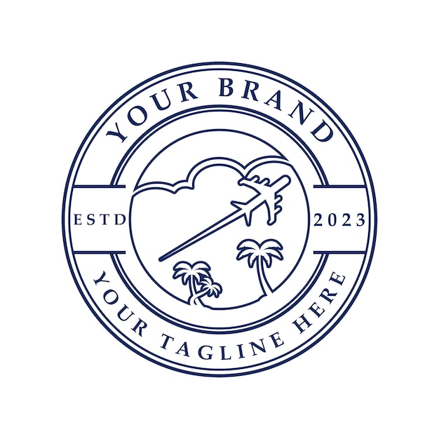 Vecteur logo d'illustration d'icône vectorielle de voyage logo adapté aux agents de billets d'avion d'affaires
