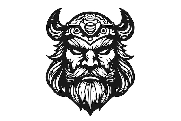 Logo D'illustration De Mascotte Viking