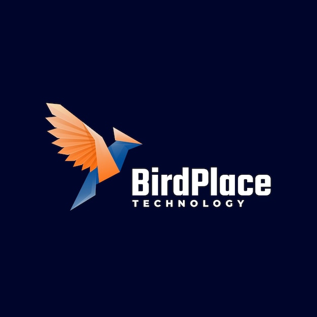 Logo Illustration Oiseau Place Gradient Style Coloré.