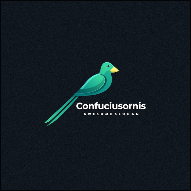 Logo Illustration Oiseau Style Coloré.