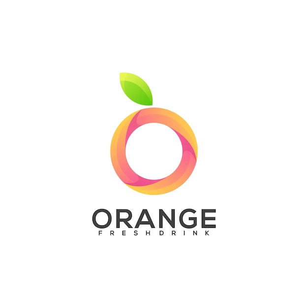 Logo Illustration Orange Fruits Dégradé Coloré