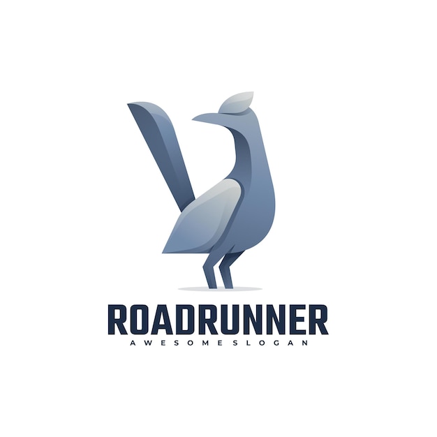 Logo Illustration Road Runner Gradient Style Coloré.