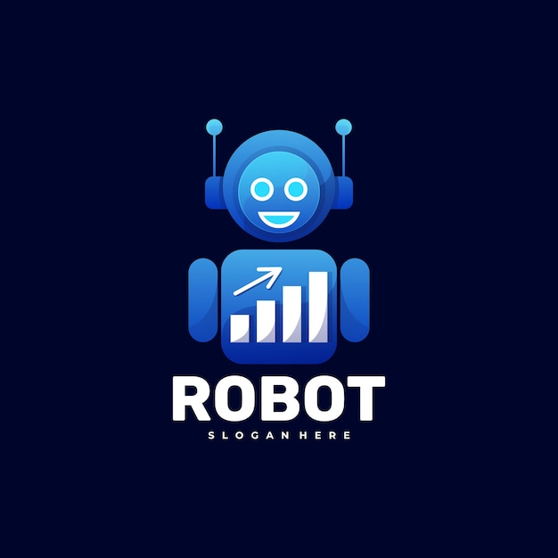 Logo Illustration Robot Gradient Style Coloré.