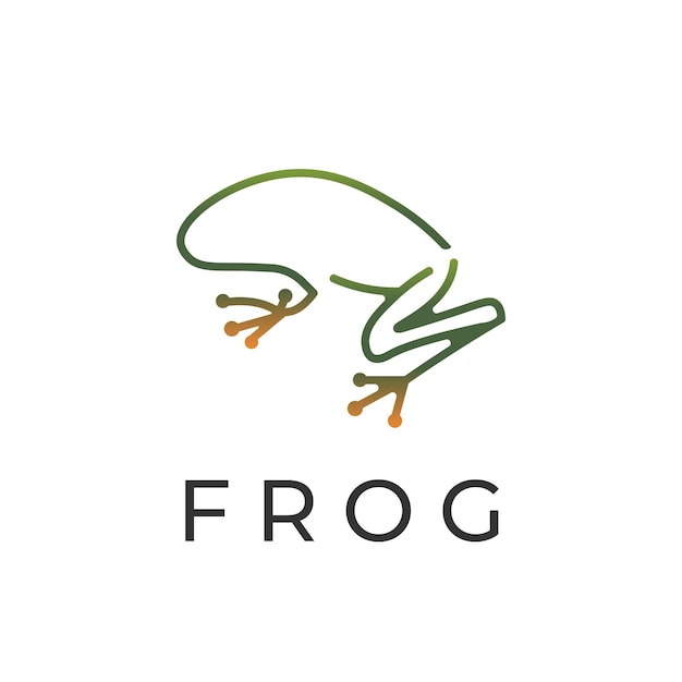 Logo Illustration Vectorielle Grenouille Dessin Trait Simple