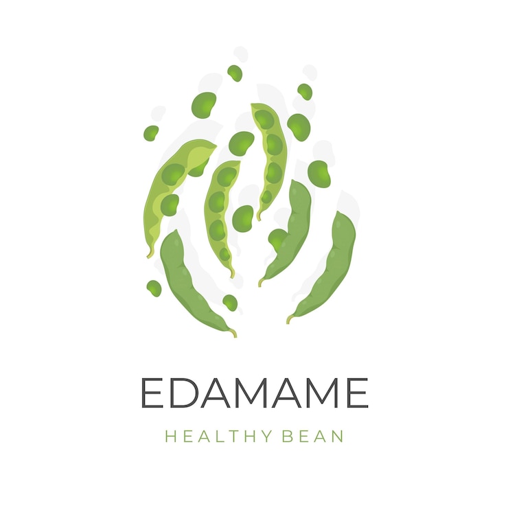 Vecteur logo d'illustration vectorielle de haricots edamame