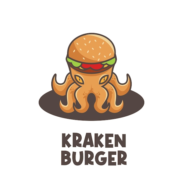 Logo D'illustration Vectorielle Kraken Burger