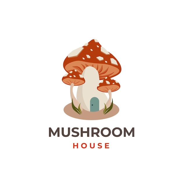 Logo D'illustration Vectorielle De Maison De Champignon