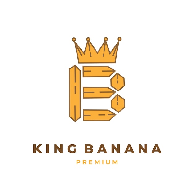 Logo D'illustration Vectorielle De Roi De Banane Jaune