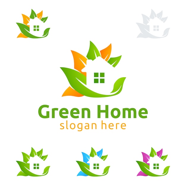 Logo De L'immobilier Avec Green House Concept