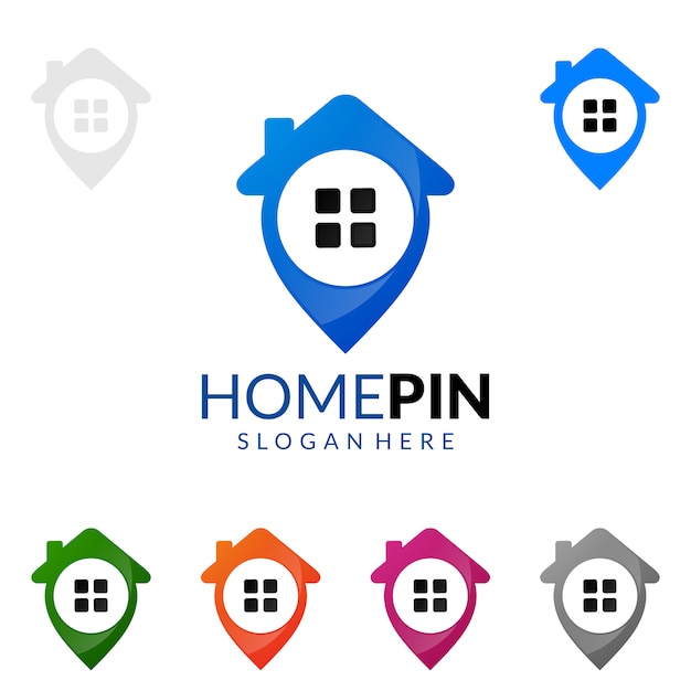 Logo De L'immobilier Avec House Et Find Home Concept