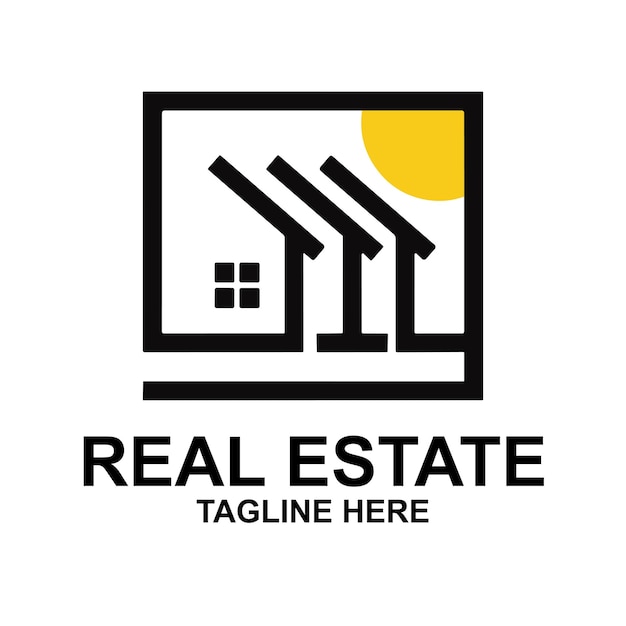 un logo immobilier avec une maison.