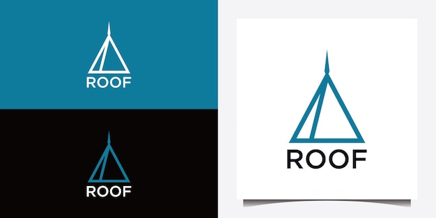 logo immobilier avec vecteur de toit classique et conception graphique de ligne
