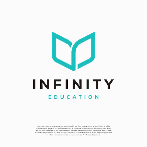 Le Logo Infinity Education Conçoit Le Vecteur De Concept, Le Logo Loop Et Book Education Conçoit Le Symbole