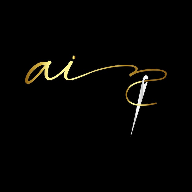 Logo Initial Ai, Vecteur De Modèle De Logo De Vêtements D'écriture Manuscrite