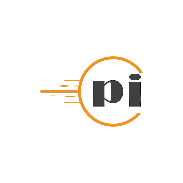 logo initial du monogramme pi avec un design de style cercle