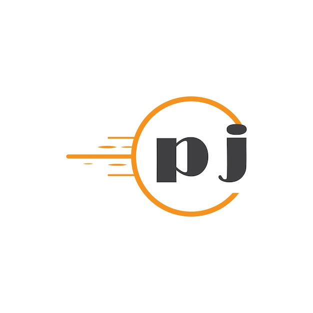 logo initial du monogramme pj avec un design de style cercle