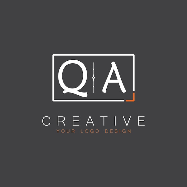 Logo initial du monogramme QA pour Creative avec un design de style carré