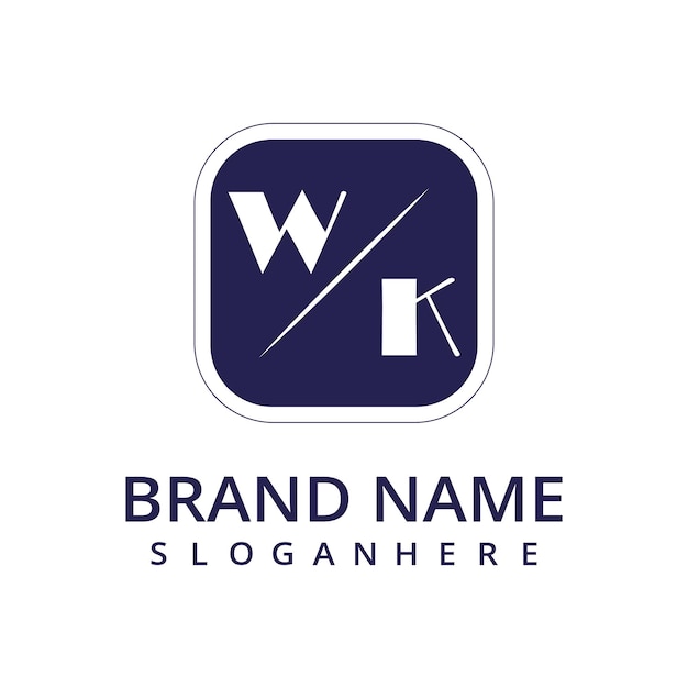 Vecteur logo initial du monogramme wt avec un signe de style rectangulaire