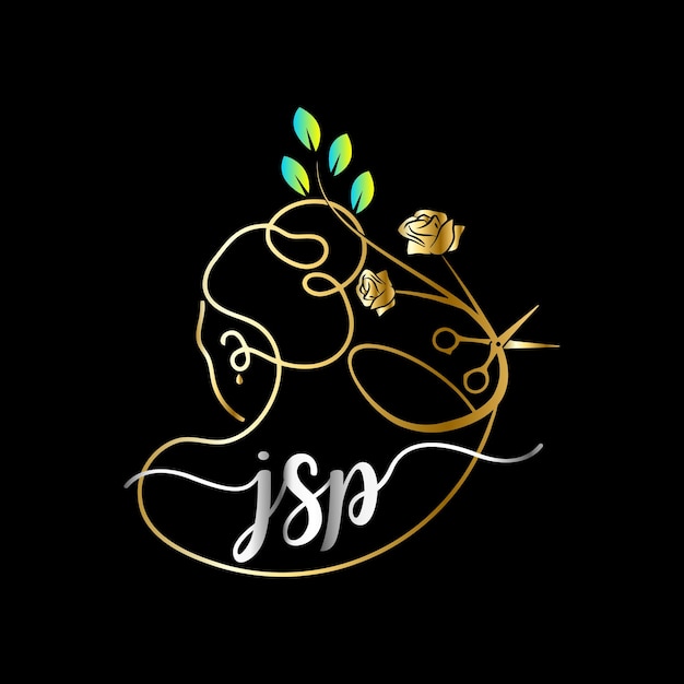 Vecteur logo initial jsp, salon, modèle vectoriel luxury cosmetics spa beauty