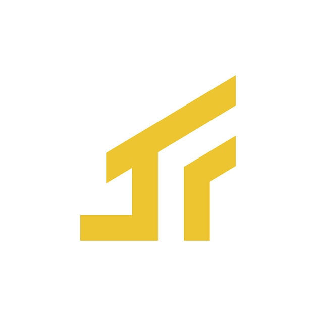 Logo initial de la lettre JF, logo minimal monogramme moderne