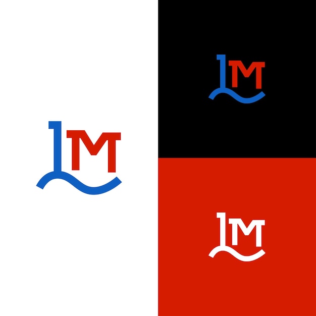 Logo initial LM, logo minimal moderne