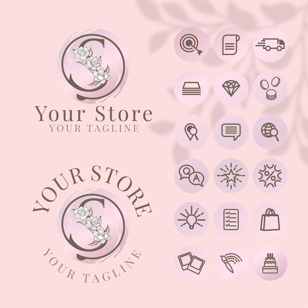 logo initial avec modèle de médias sociaux d'icône pour la marque de mode