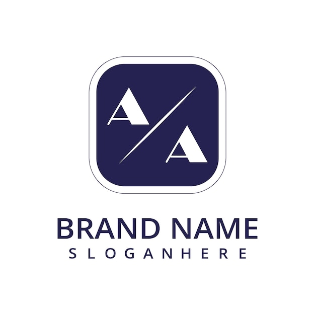 logo initial monogramme AA avec dsign de style rectangle