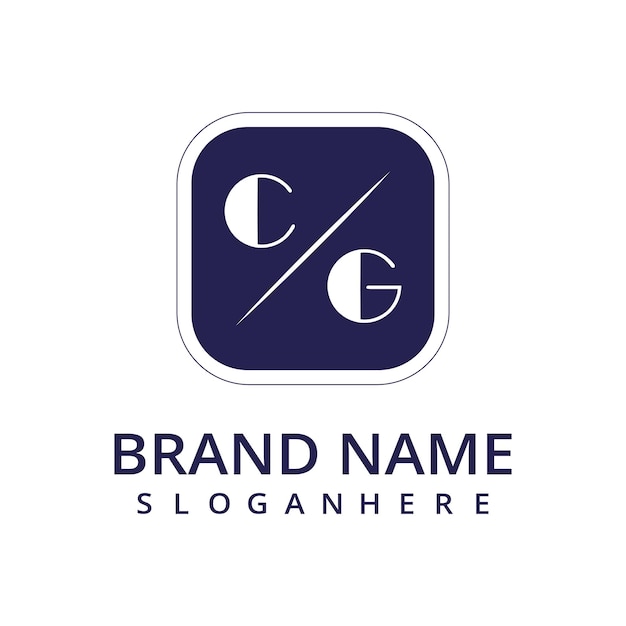 Logo Initial Monogramme Cg Avec Dsign De Style Rectangle