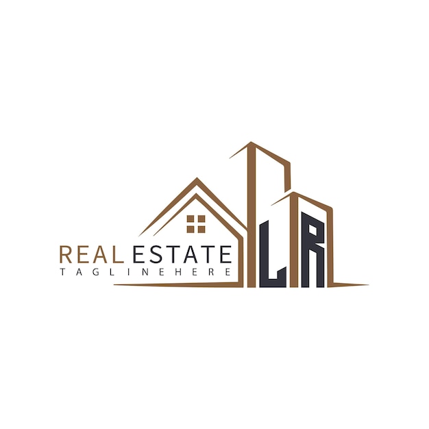 logo initial monogramme LR pour l'immobilier avec forme de maison conception créative