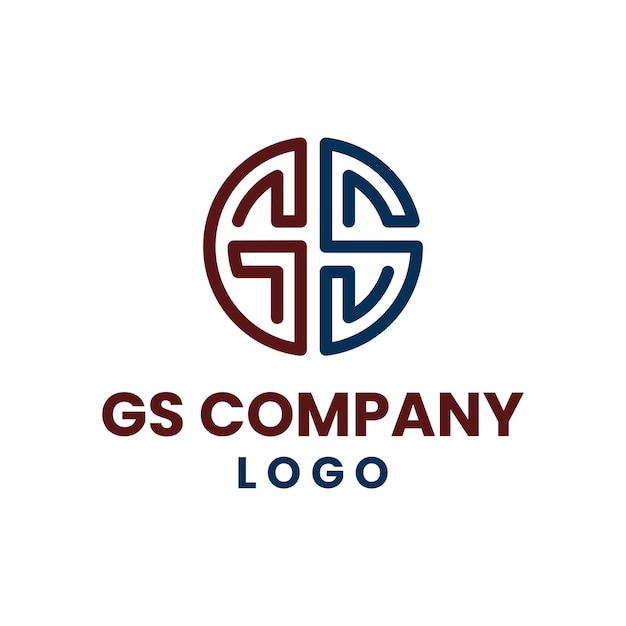 Logo Initiales Gs Circulaire Vecteur