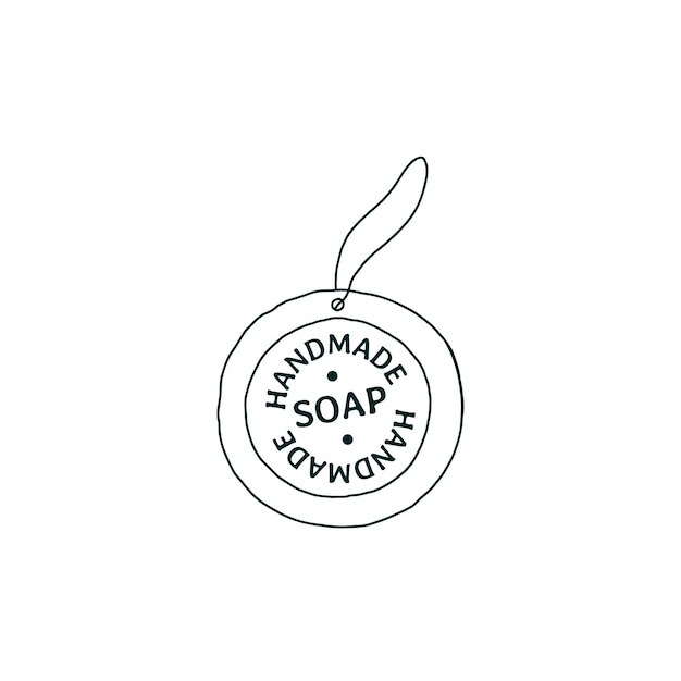 Vecteur logo de l'insigne du savon fait à la main en cercle