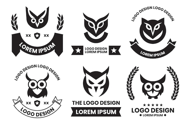 Logo ou insigne de hibou dans le concept de librairie dans le style vintage ou rétro