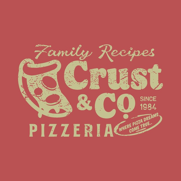 Logo D'insigne De Restaurant De Pizza Vintage Rétro