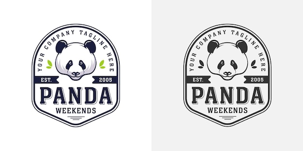 Logo D'insigne Vintage De Panda