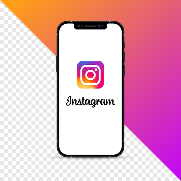 Le logo Instagram est un modèle d'écran d'iPhone, une icône de réseau social Instagram, un modèle de réseau social d'iPhone et une illustration vectorielle isolée de l'écran de l'iPhone.