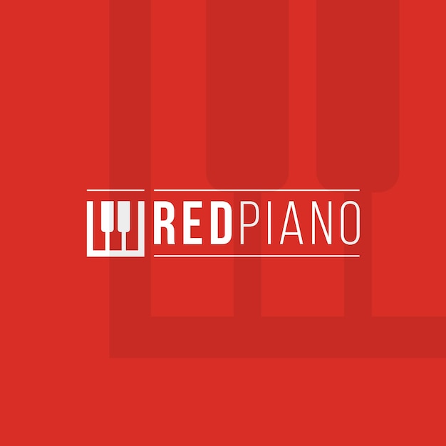 Logo D'instrument De Musique Piano Rouge