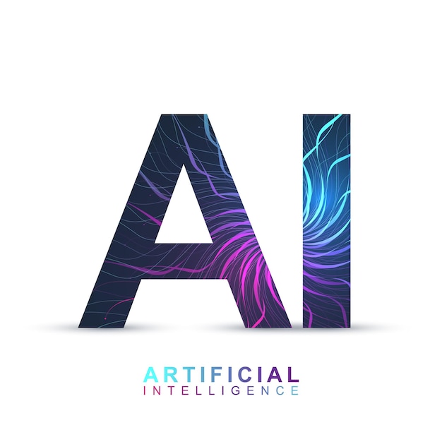 Logo d'intelligence artificielle intelligence artificielle et concept d'apprentissage automatique symbole vectoriel ai n