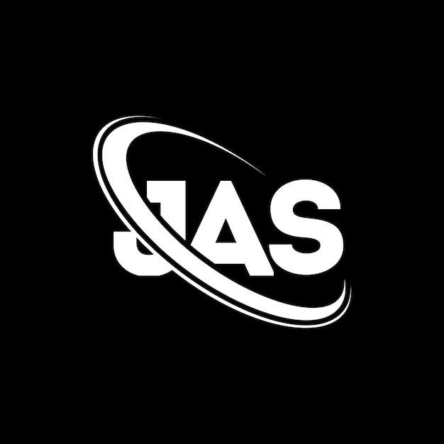 Vecteur le logo jas (littère jas, initiales) est lié à un cercle et à des majuscules, le logo jas est un monogramme, la typographie jas est une marque pour les entreprises technologiques et l'immobilier.