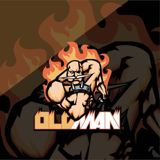 Logo De Jeu E-sports Strong Old Man