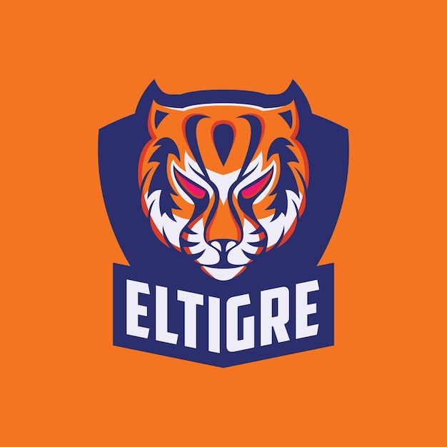 Vecteur logo de jeu de mascotte de tigre