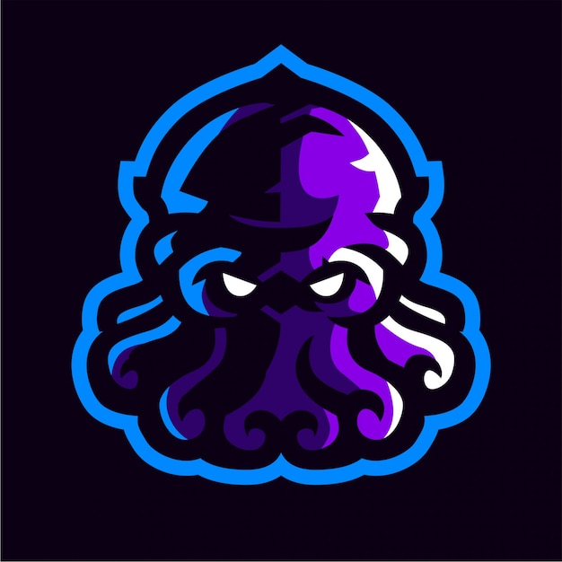 Vecteur logo de jeu de pieuvre violette