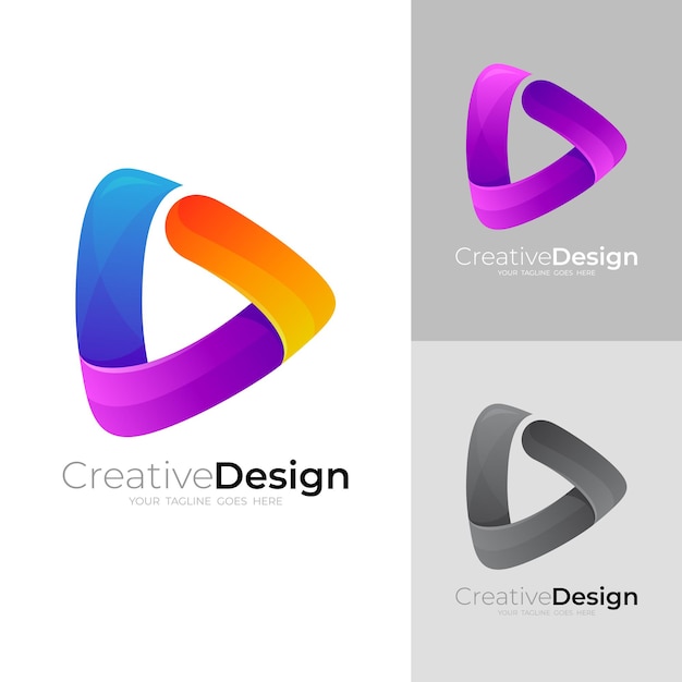 Logo de jeu simple avec icône de style coloré