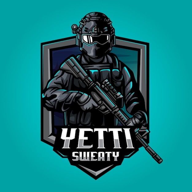 Logo de jeu de soldat esports