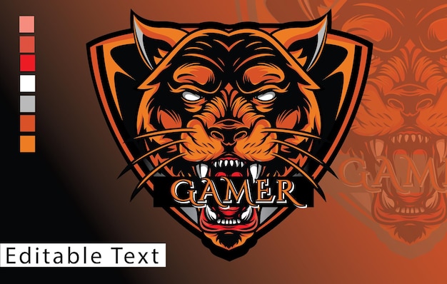 Vecteur logo de jeu de tigre