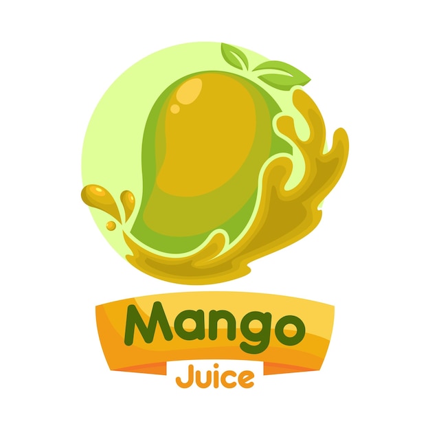 Vecteur logo de jus de mangue. conception de boissons fraîches. votre slogan ici