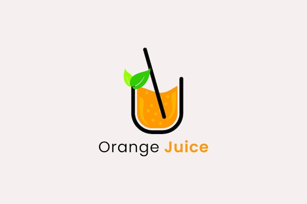 Vecteur logo de jus d'orange. conception de vecteur de boisson de jus