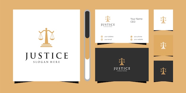 Logo De La Justice Et Carte De Visite.