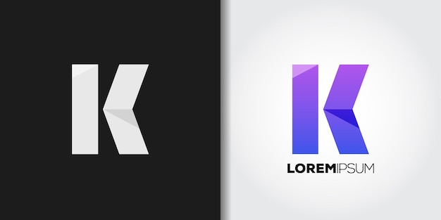 Vecteur logo k élégant violet